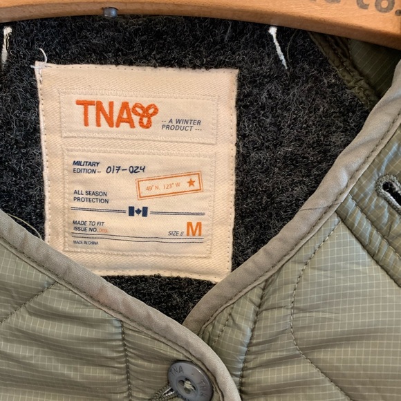 TNA quilted army green coat M - Picture 2 of 5